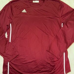 Adidas Men's Burgundy Long Sleeve Tee